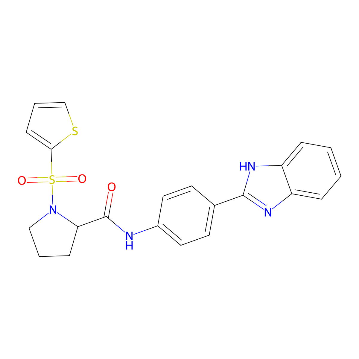 N-[4-(1H-1,3-benzodiazol-2-yl)phenyl]-1-(thiophene-2-sulfonyl)pyrrolidine-2-carboxamide molecular structure, CAS 1098639-23-6