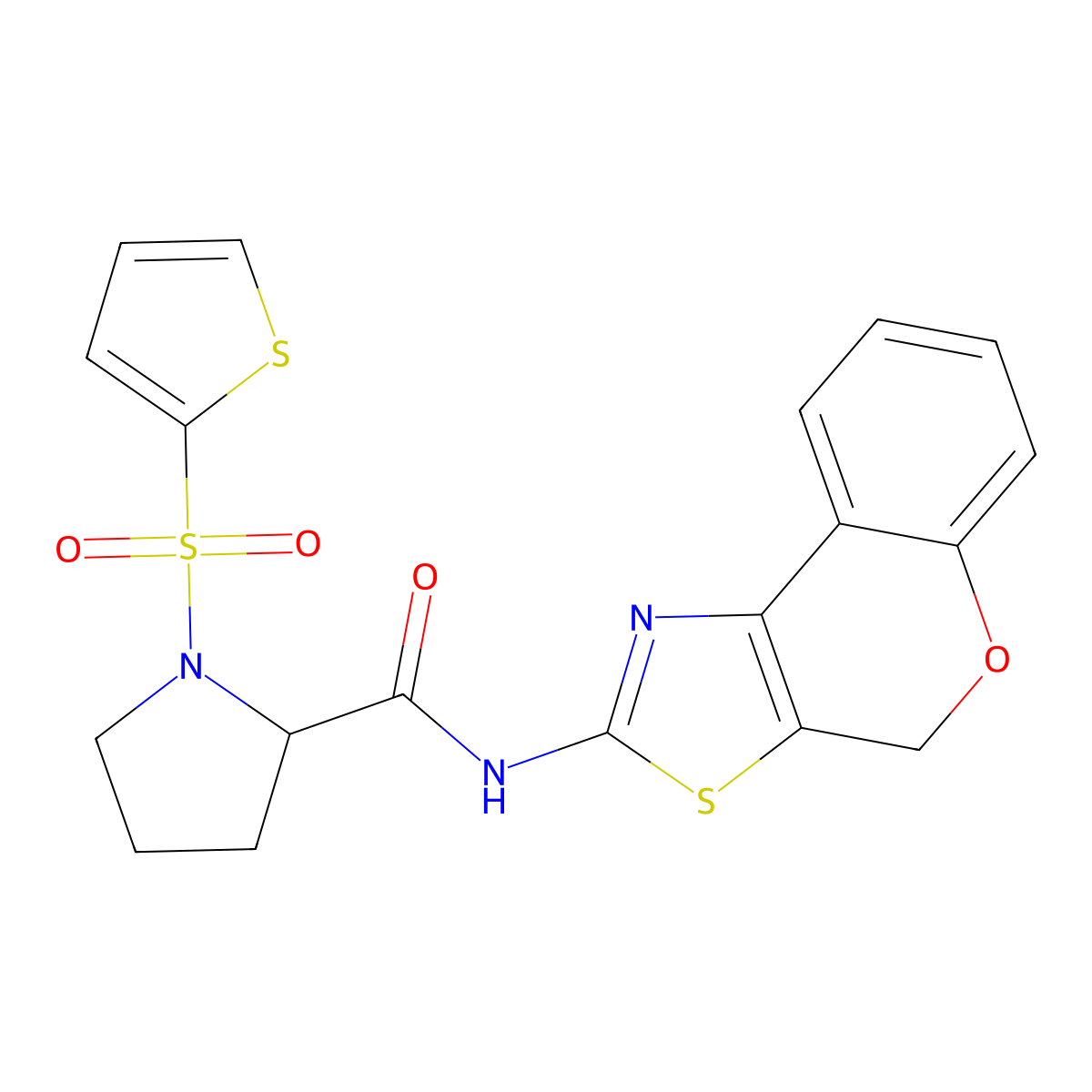 N-{4H-chromeno[4,3-d][1,3]thiazol-2-yl}-1-(thiophene-2-sulfonyl)pyrrolidine-2-carboxamide molecular structure, CAS 1098639-84-9
