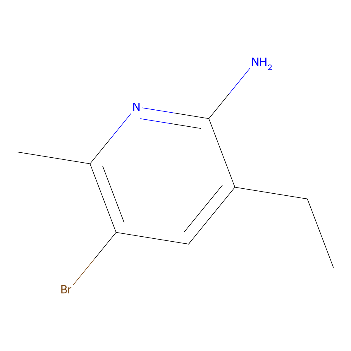 5-Bromo-3-ethyl-6-methylpyridin-2-amine molecular structure, CAS 1098652-28-8