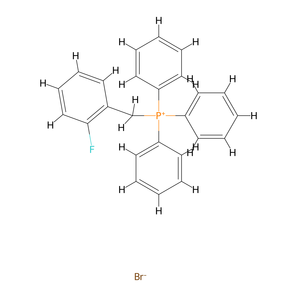 Phosphonium, [(2-fluorophenyl)methyl]triphenyl-, bromide molecular structure, CAS 109869-77-4