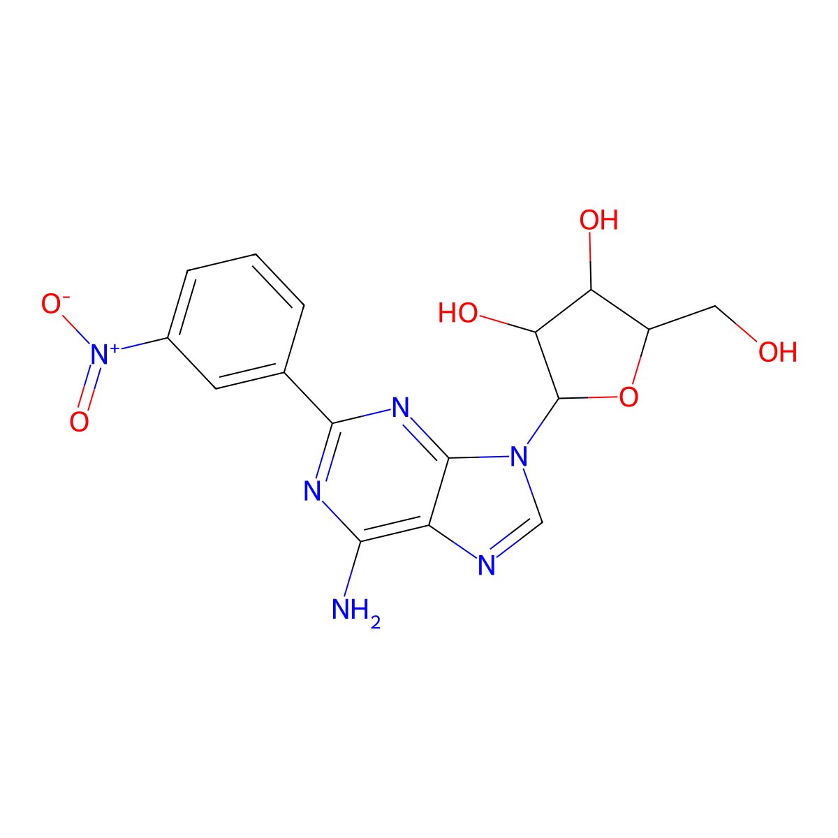 2-(m-Nitrophenyl)adenosine molecular structure, CAS 109875-47-0