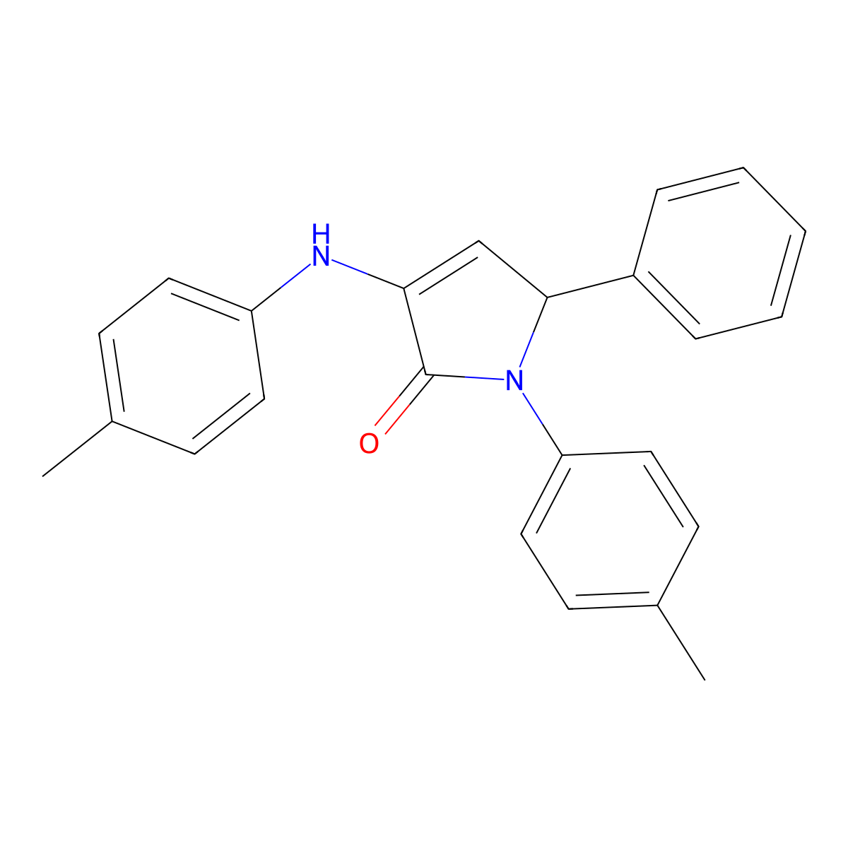 4-(4-methylanilino)-1-(4-methylphenyl)-2-phenyl-2H-pyrrol-5-one molecular structure, CAS 109878-16-2