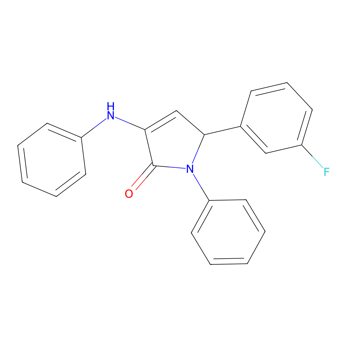 4-anilino-2-(3-fluorophenyl)-1-phenyl-2H-pyrrol-5-one molecular structure, CAS 109878-19-5