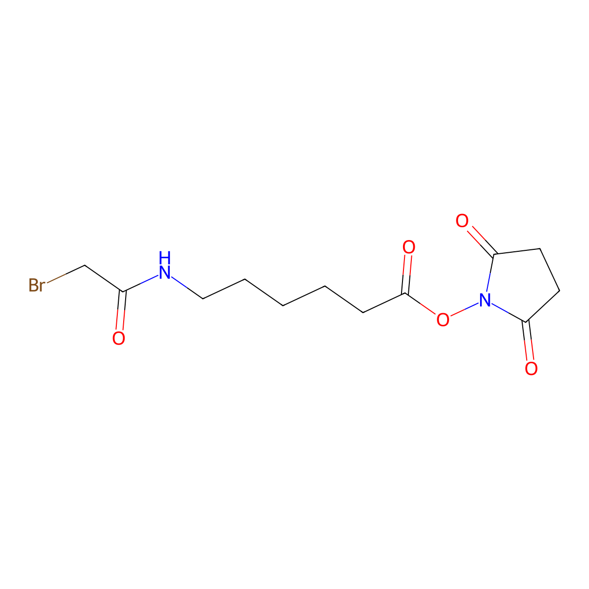 2,5-Dioxopyrrolidin-1-yl 6-(2-bromoacetamido)hexanoate molecular structure, CAS 109880-16-2