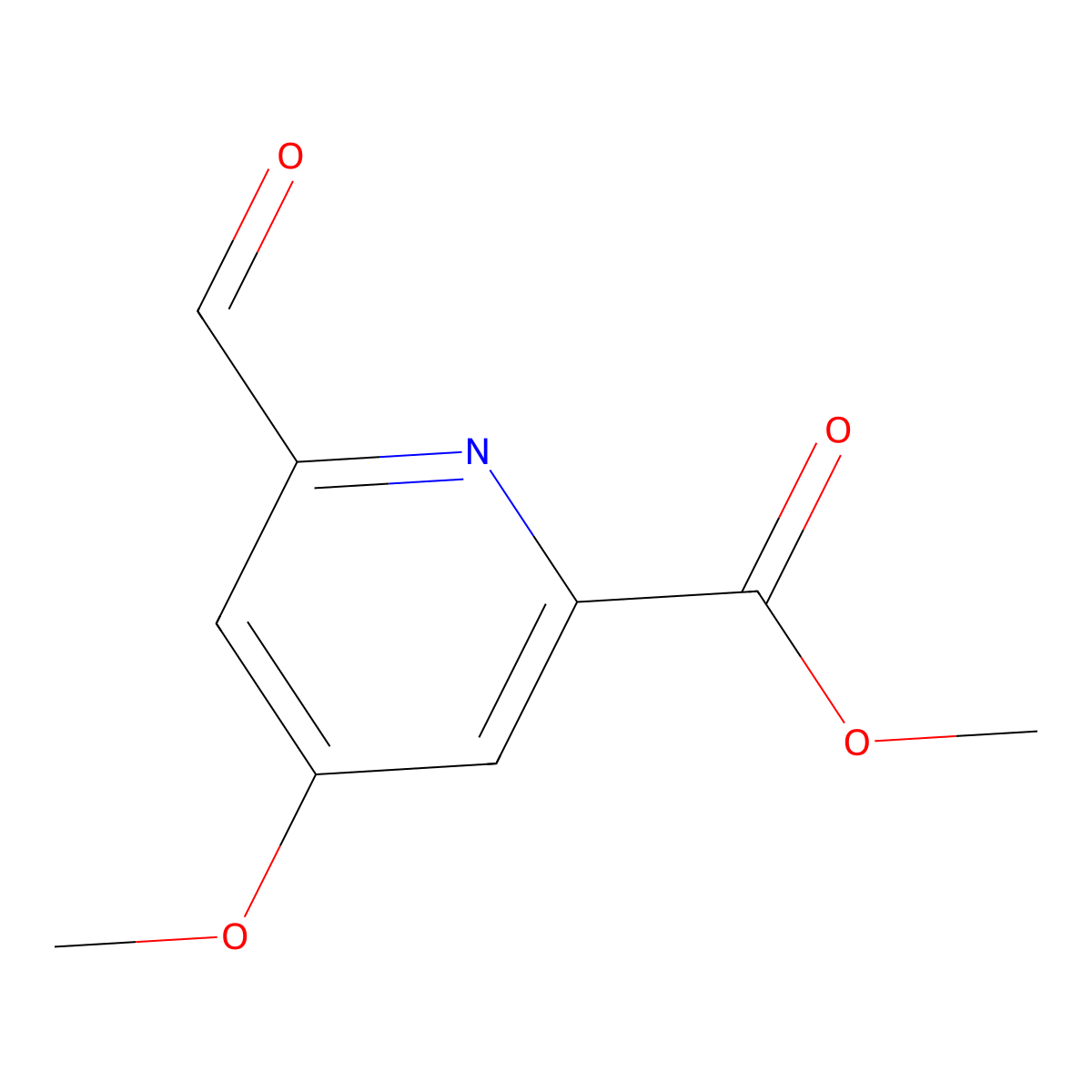 Methyl 6-formyl-4-methoxypyridine-2-carboxylate molecular structure, CAS 109880-40-2