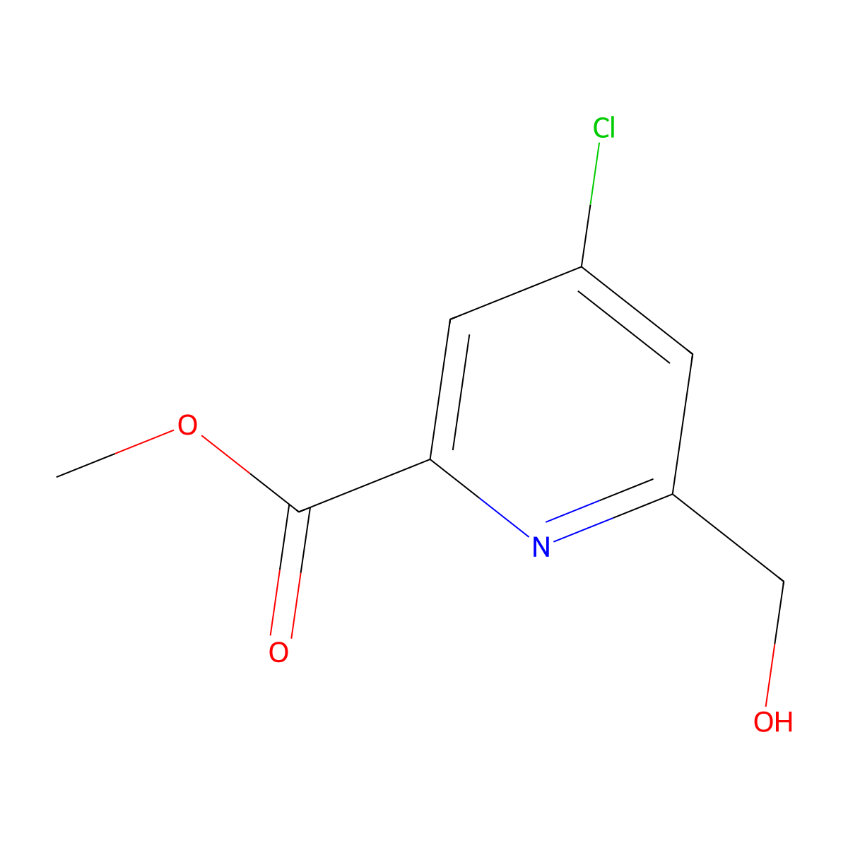 Methyl 4-chloro-6-(hydroxymethyl)pyridine-2-carboxylate molecular structure, CAS 109880-43-5