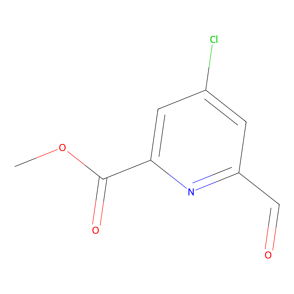 Methyl 4-chloro-6-formylpyridine-2-carboxylate molecular structure, CAS 109880-44-6