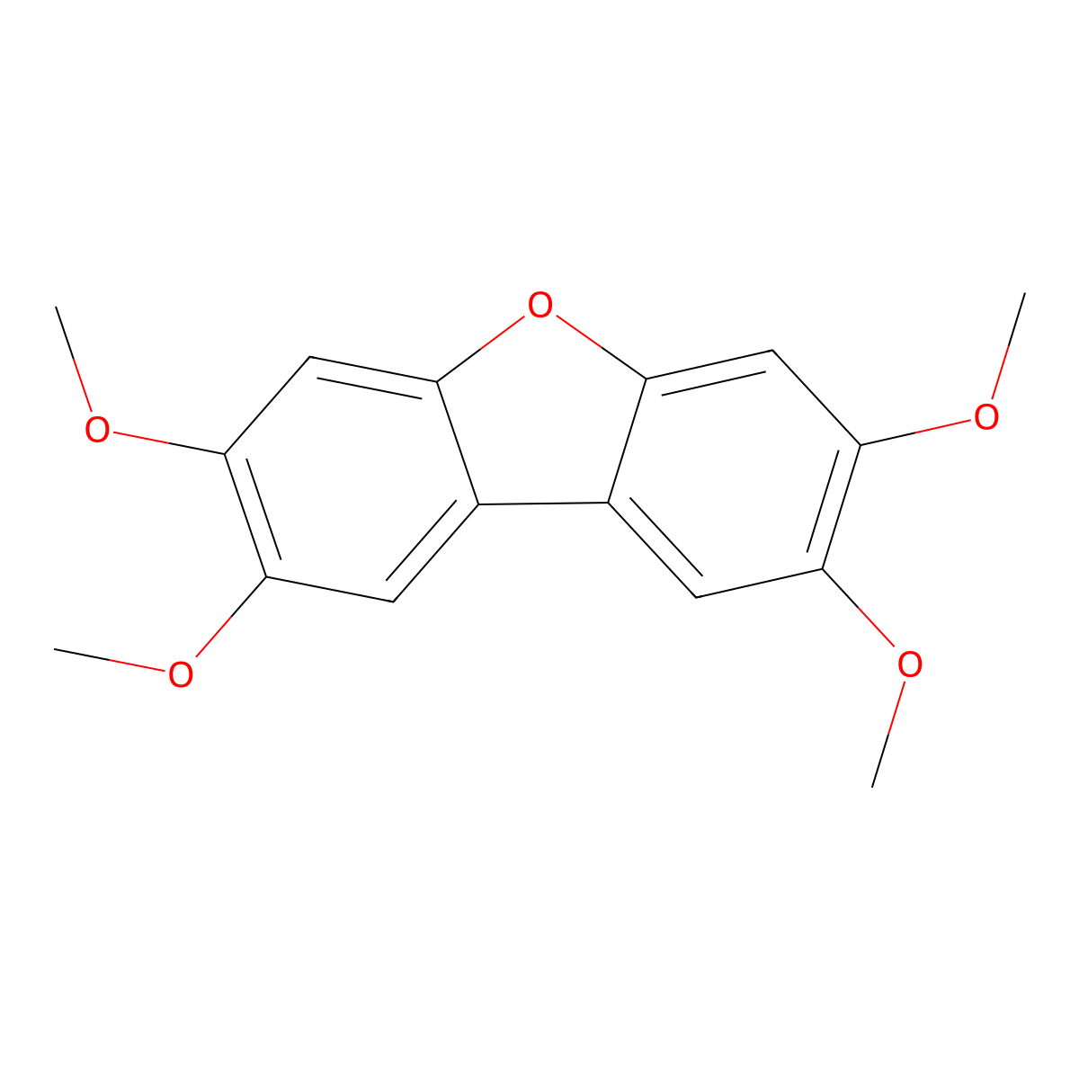 2,3,7,8-Tetramethoxydibenzofuran molecular structure, CAS 109881-52-9