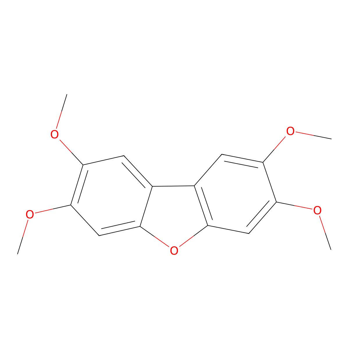 2,3,7,8-Tetramethoxydibenzofuran molecular structure, CAS 109881-52-9
