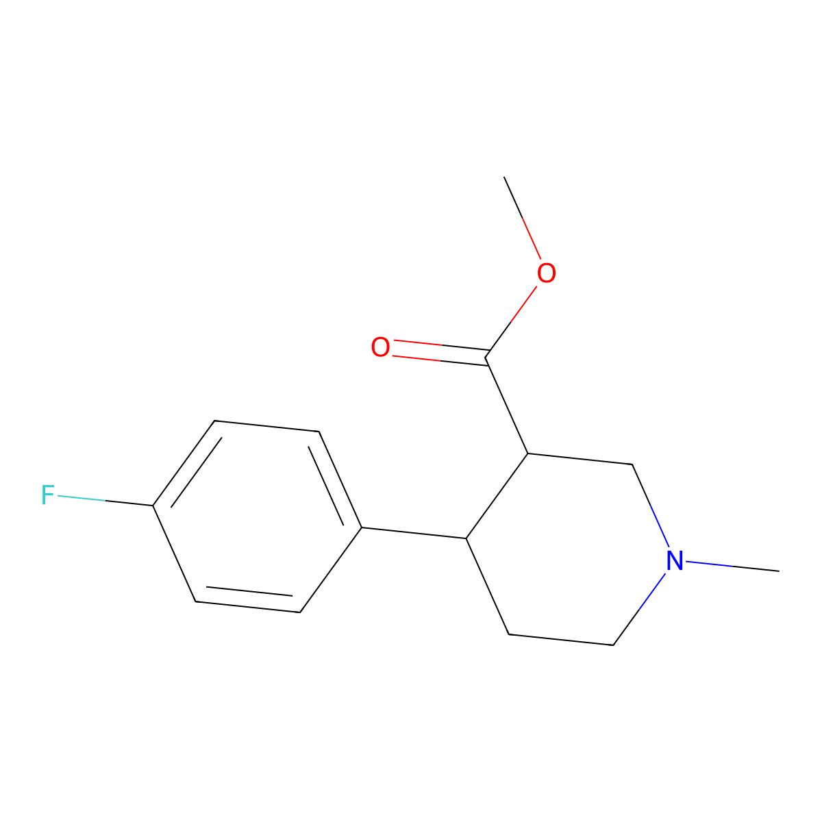 rac-methyl (3R,4R)-4-(4-fluorophenyl)-1-methylpiperidine-3-carboxylate molecular structure, CAS 109887-60-7