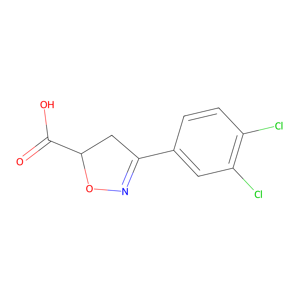 3-(3,4-Dichlorophenyl)-4,5-dihydro-1,2-oxazole-5-carboxylic acid molecular structure, CAS 109888-66-6