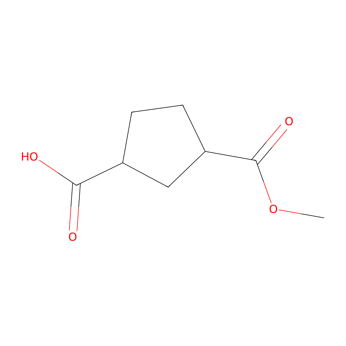 (1R,3S)-rel-3-(Methoxycarbonyl)cyclopentanecarboxylic acid molecular structure, CAS 1098881-13-0
