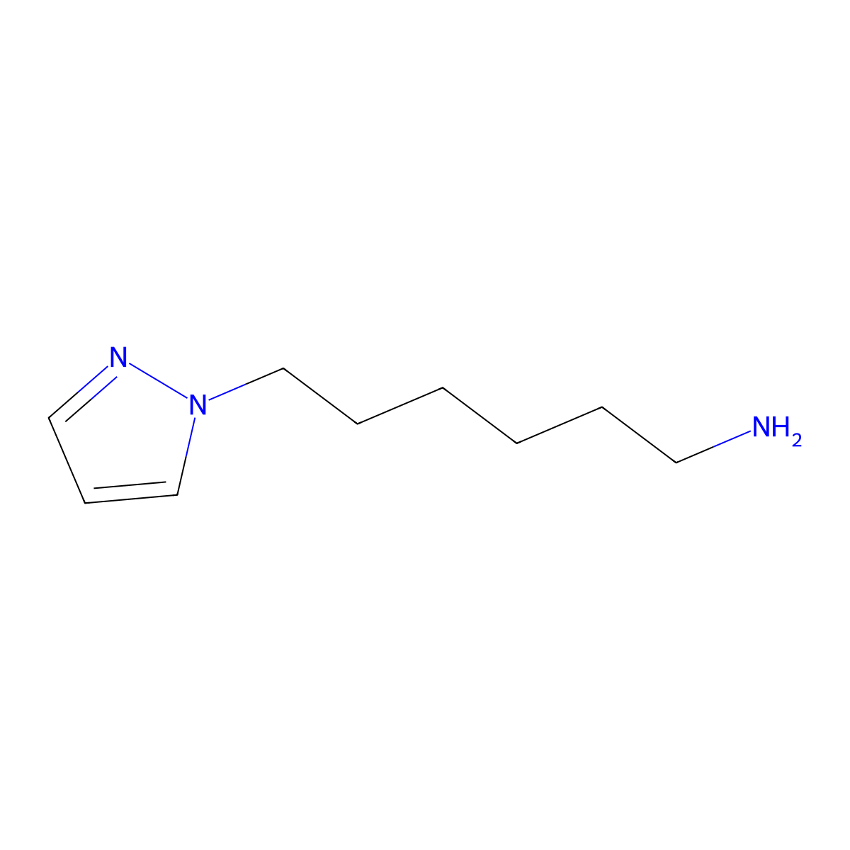 6-(1h-Pyrazol-1-yl)hexan-1-amine molecular structure, CAS 1098881-31-2