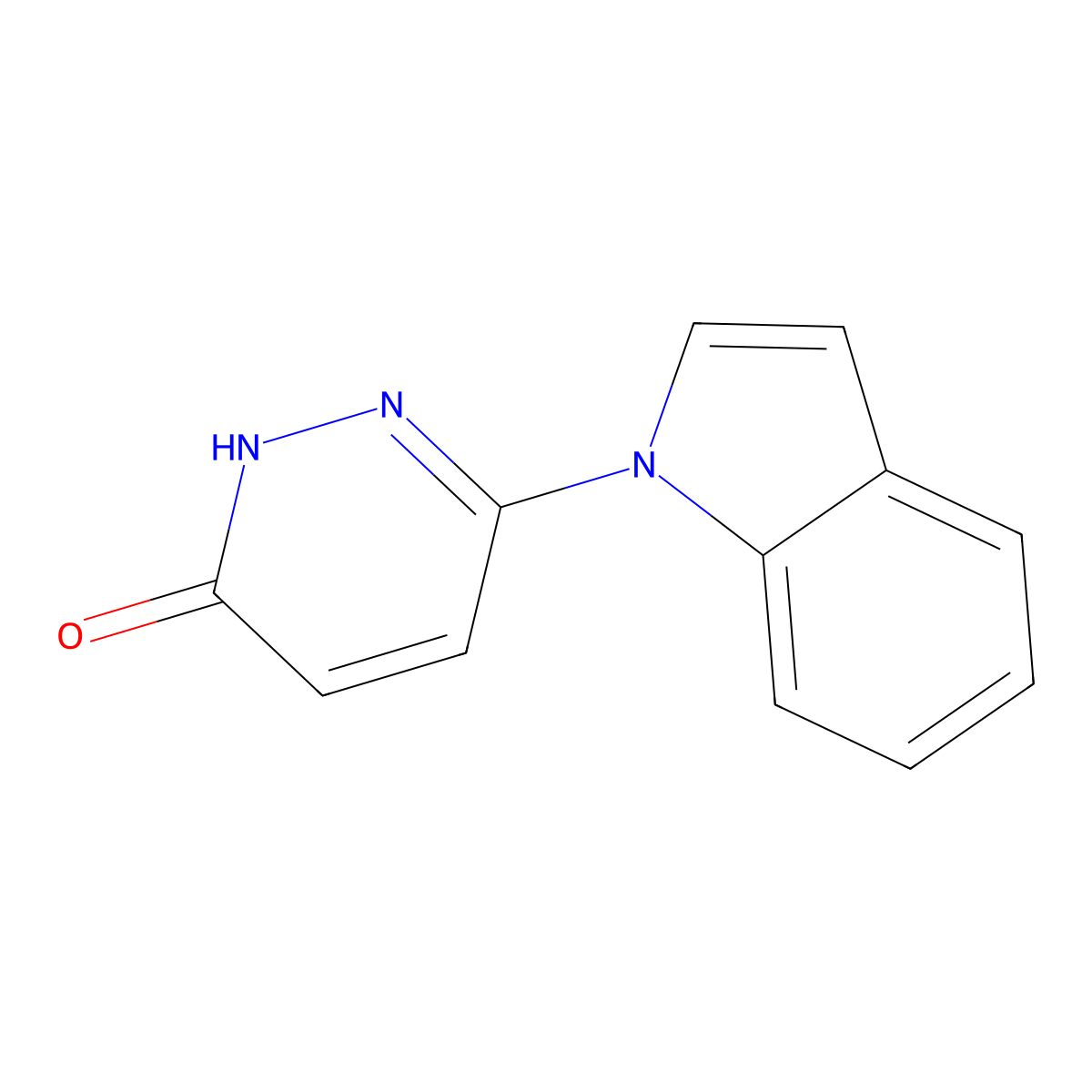 3(2H)-Pyridazinone, 6-(1H-indol-1-yl)- molecular structure, CAS 109890-29-1