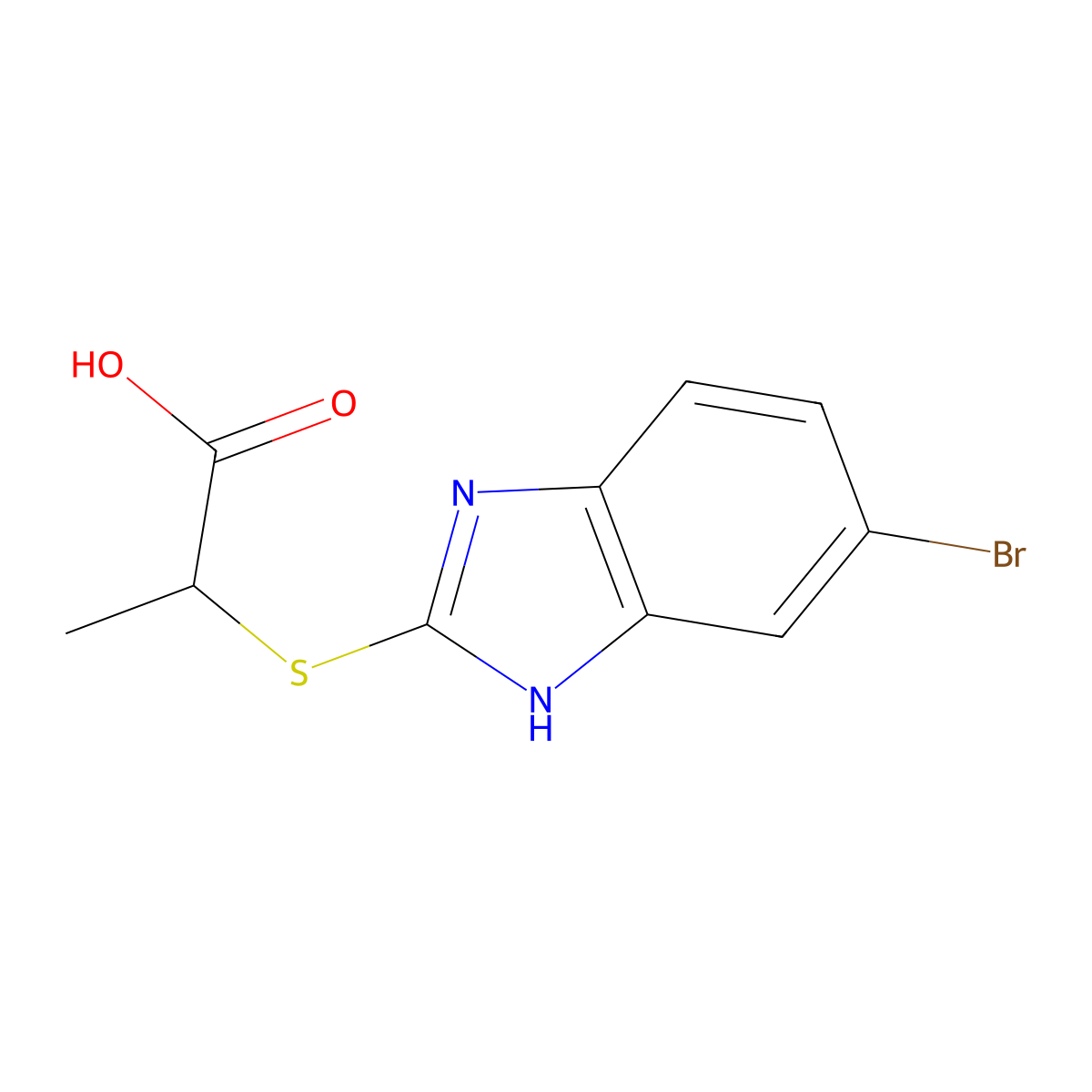 2-[(6-bromo-1H-benzimidazol-2-yl)sulfanyl]propanoic acid molecular structure, CAS 109892-65-1