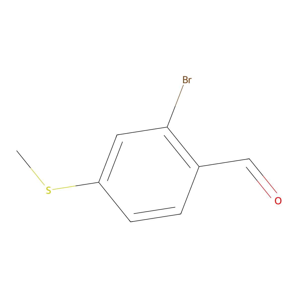2-Bromo-4-(methylsulfanyl)benzaldehyde molecular structure, CAS 1098984-01-0