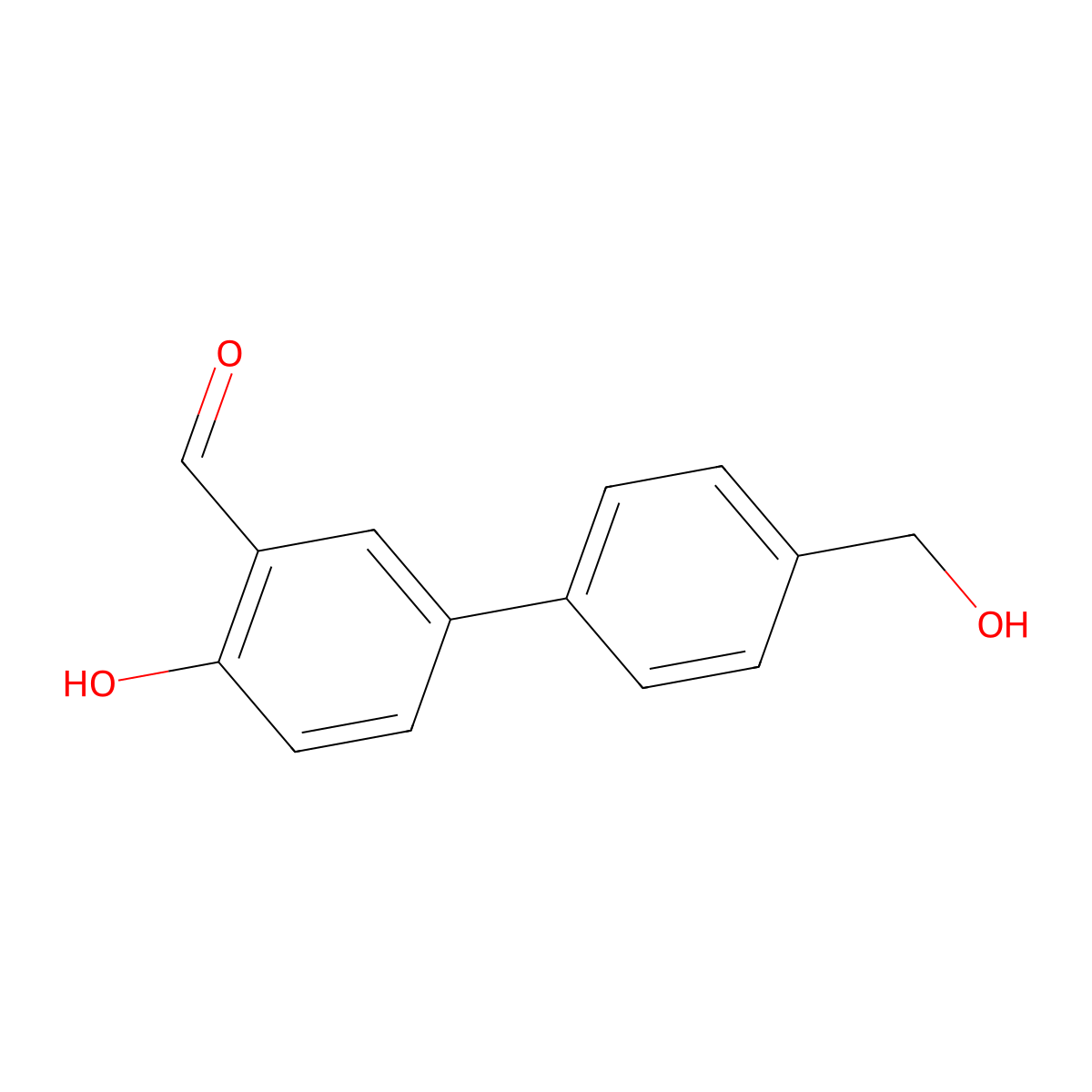 2-Formyl-4-(4-hydroxymethylphenyl)phenol molecular structure, CAS 1098984-09-8
