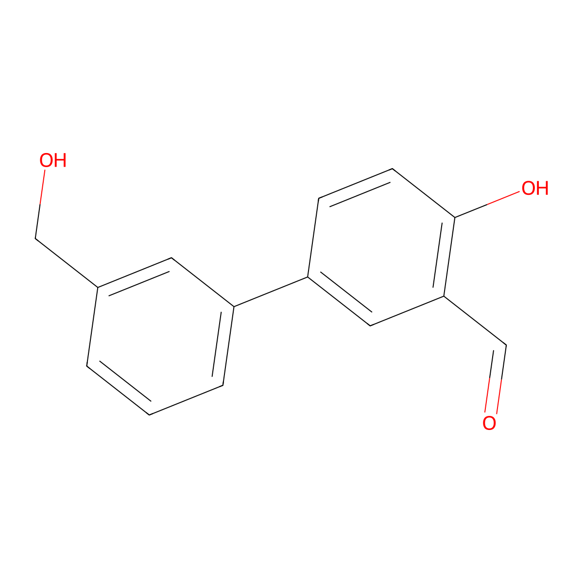 2-Formyl-4-(3-hydroxymethylphenyl)phenol molecular structure, CAS 1098984-14-5