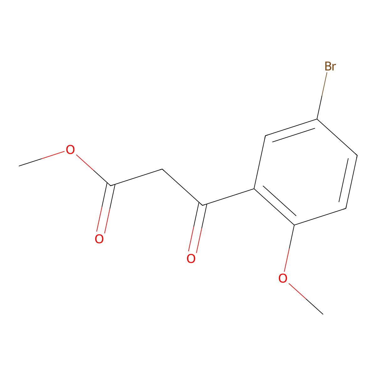 Methyl 3-(5-bromo-2-methoxyphenyl)-3-oxopropanoate molecular structure, CAS 1098984-15-6