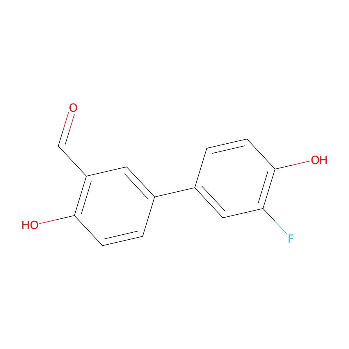 4-(3-Fluoro-4-hydroxyphenyl)-2-formylphenol molecular structure, CAS 1098984-26-9