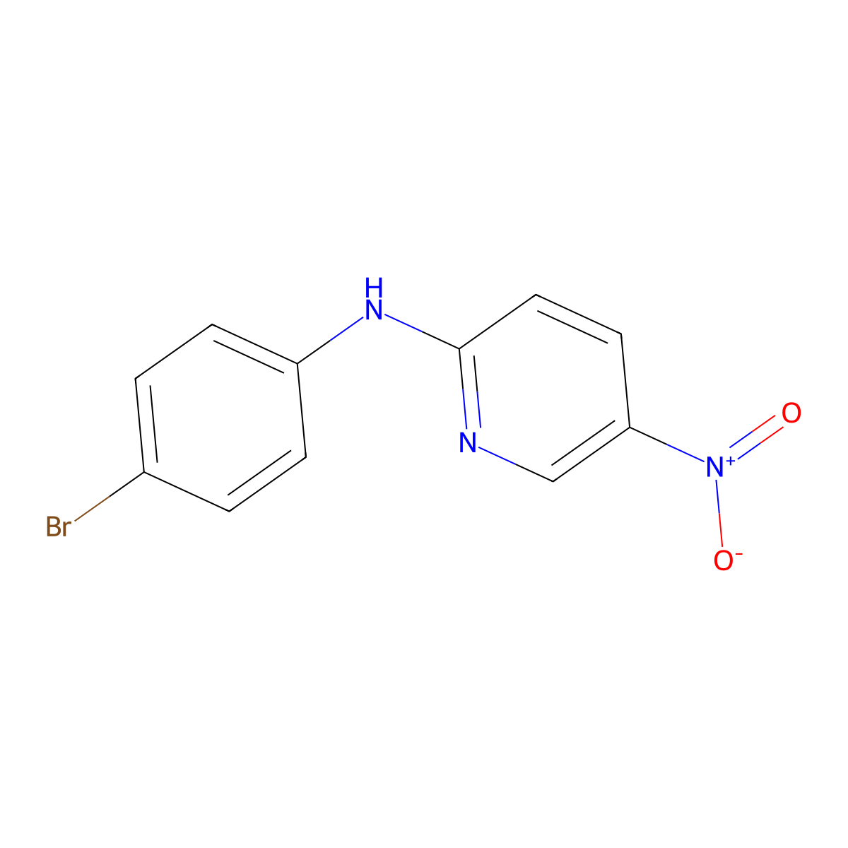 N-(4-bromophenyl)-5-nitropyridin-2-amine molecular structure, CAS 109899-66-3