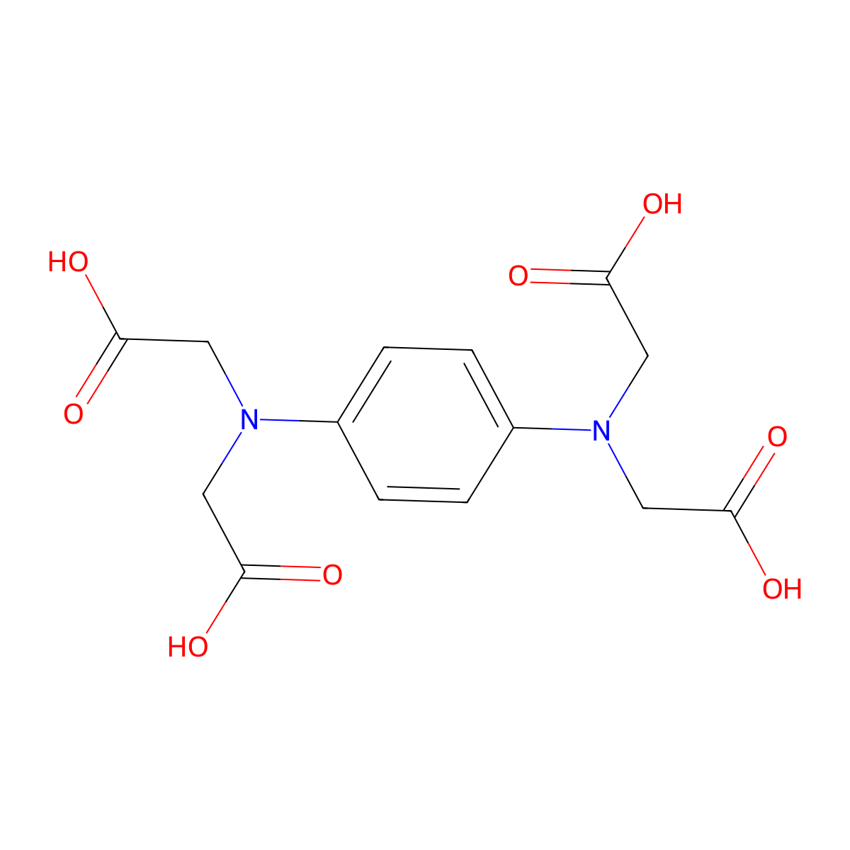 N,N,N',N'-1,4-Phenylenediaminetetraacetic acid molecular structure, CAS 1099-02-1