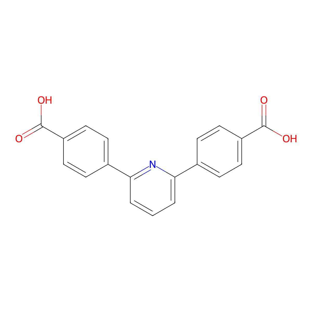 4,4'-(Pyridine-2,6-diyl)dibenzoic acid molecular structure, CAS 1099-06-5