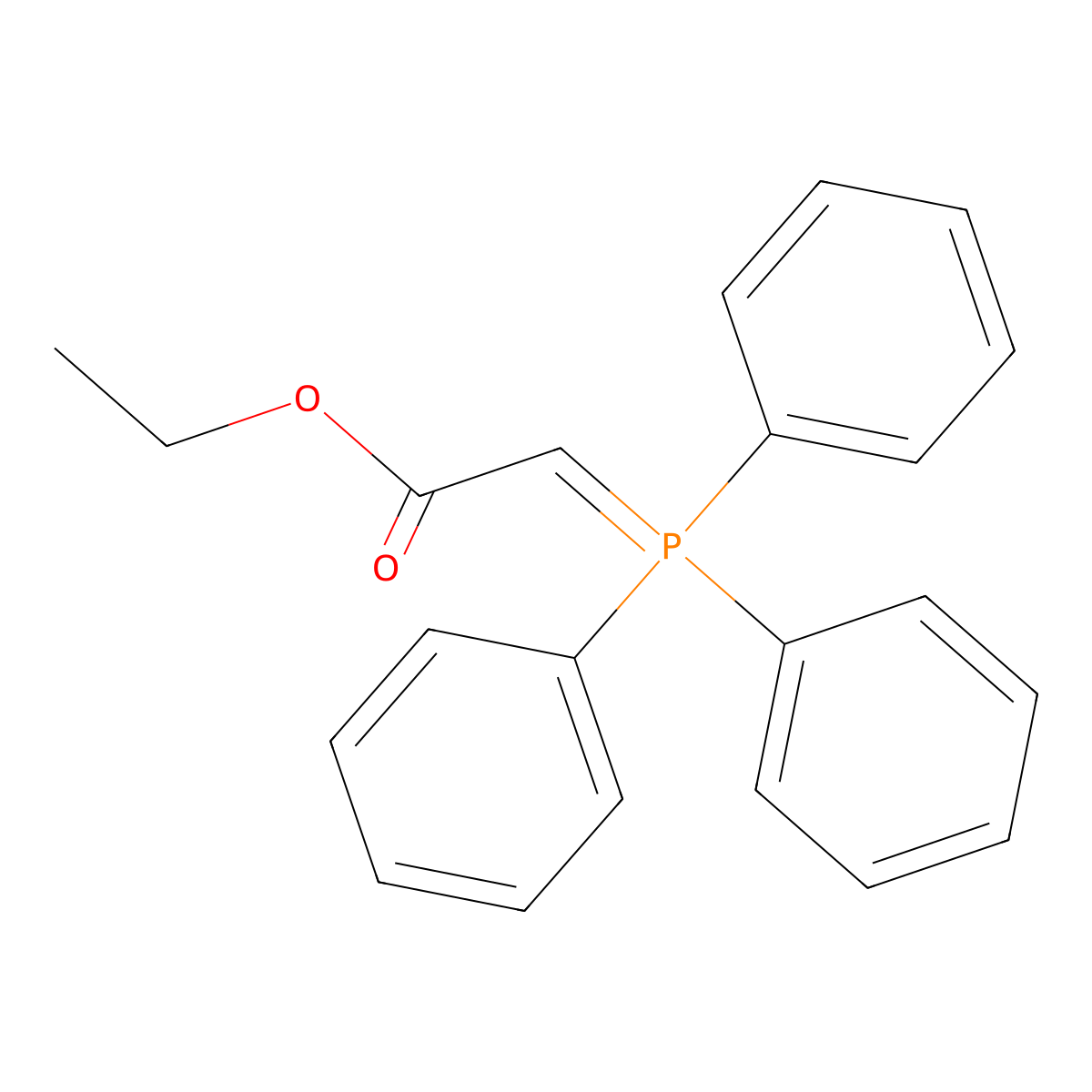 Acetic acid, 2-(triphenylphosphoranylidene)-, ethyl ester molecular structure, CAS 1099-45-2