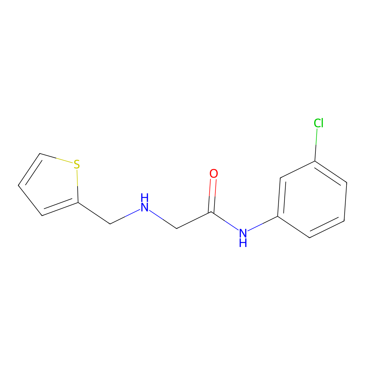 N-(3-chlorophenyl)-2-[(thiophen-2-ylmethyl)amino]acetamide molecular structure, CAS 1099012-21-1