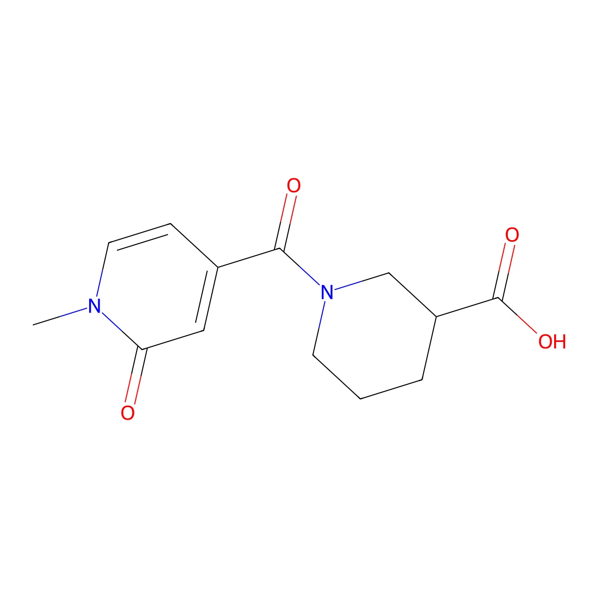 1-(1-Methyl-2-oxo-1,2-dihydropyridine-4-carbonyl)piperidine-3-carboxylic acid molecular structure, CAS 1099016-99-5