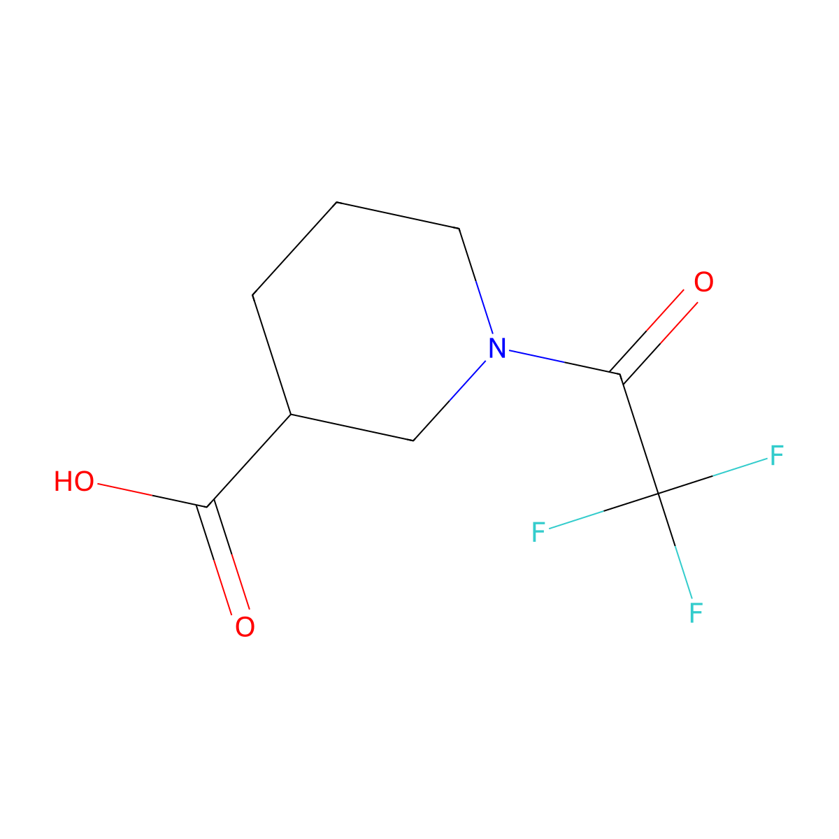 1-(Trifluoroacetyl)piperidine-3-carboxylic acid molecular structure, CAS 1099017-20-5