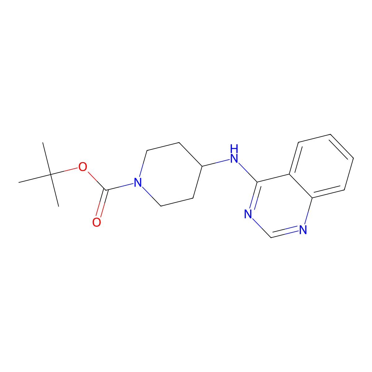 tert-Butyl 4-(quinazolin-4-ylamino)piperidine-1-carboxylate molecular structure, CAS 1099027-20-9