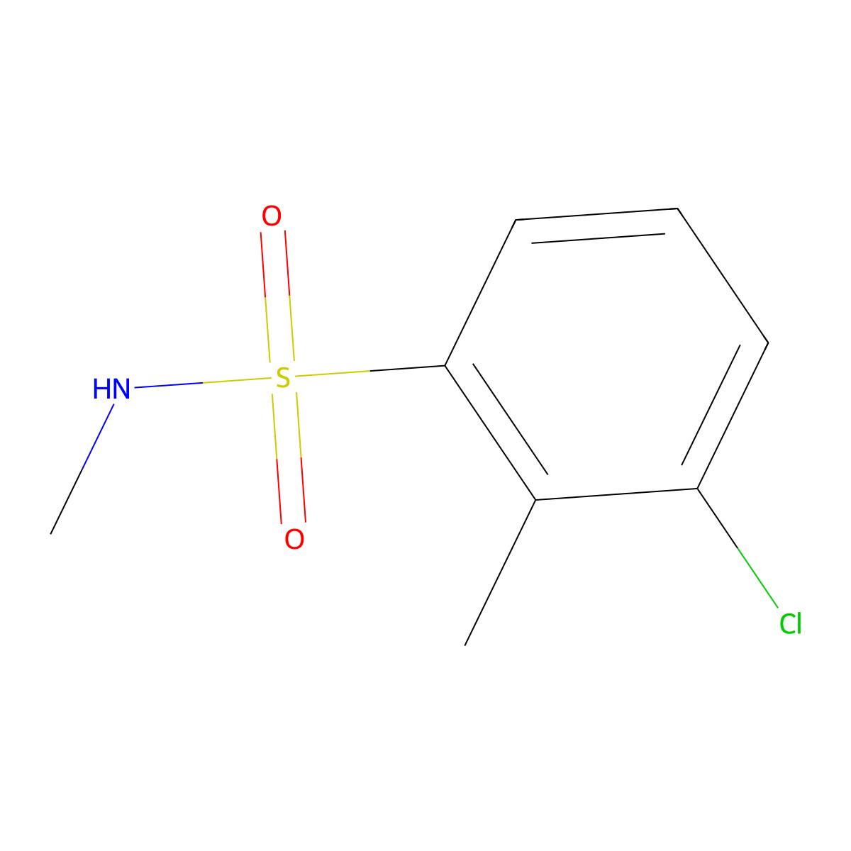 3-chloro-N,2-dimethylbenzenesulfonamide molecular structure, CAS 1099029-85-2
