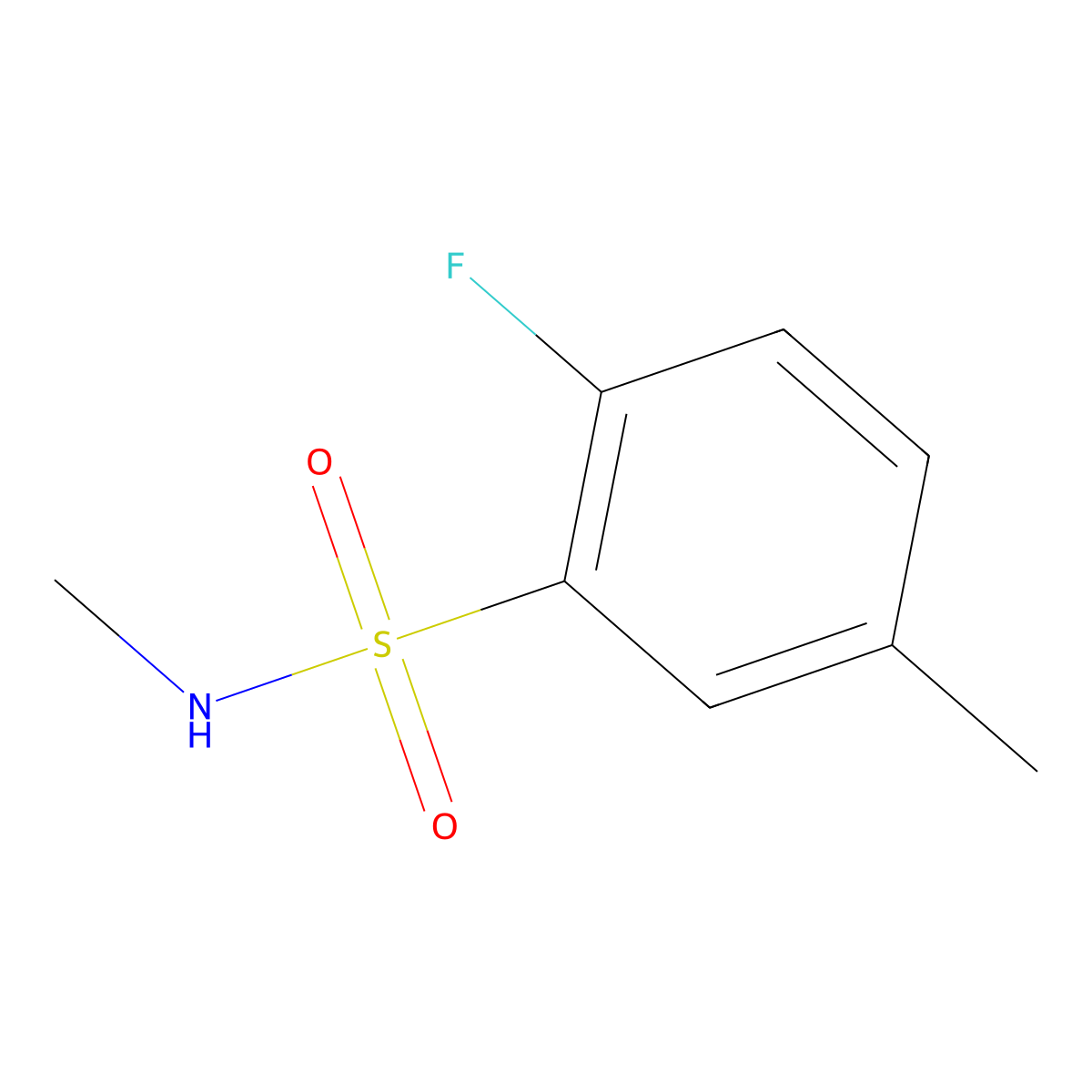 2-Fluoro-N,5-dimethylbenzene-1-sulfonamide molecular structure, CAS 1099029-87-4