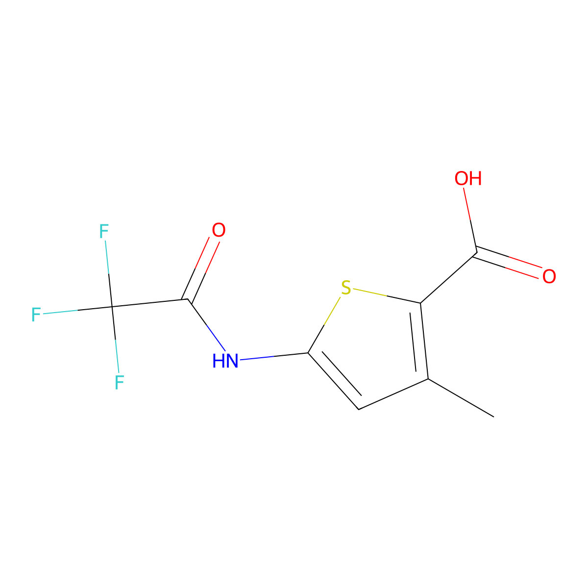 3-Methyl-5-(trifluoroacetamido)thiophene-2-carboxylic acid molecular structure, CAS 1099031-71-6