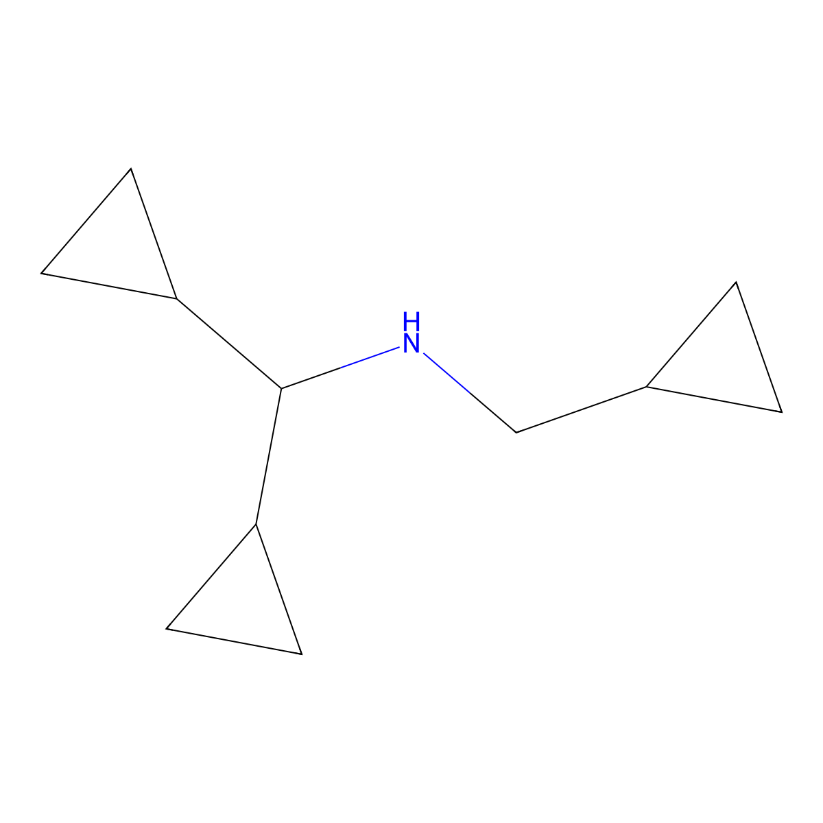 (Cyclopropylmethyl)(dicyclopropylmethyl)amine molecular structure, CAS 1099038-09-1