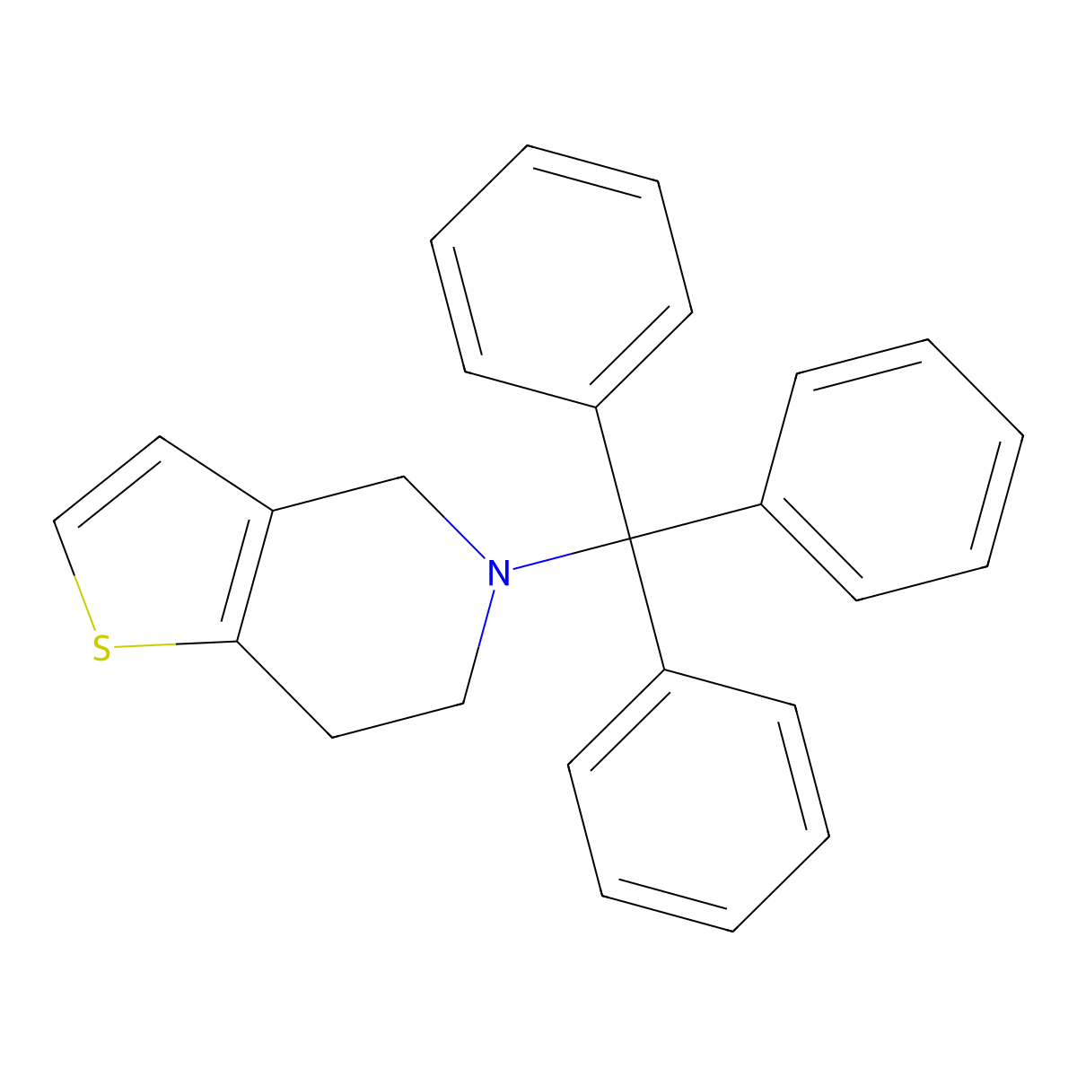 5-Trityl-4,5,6,7-tetrahydrothieno[3,2-c]pyridine molecular structure, CAS 109904-25-8