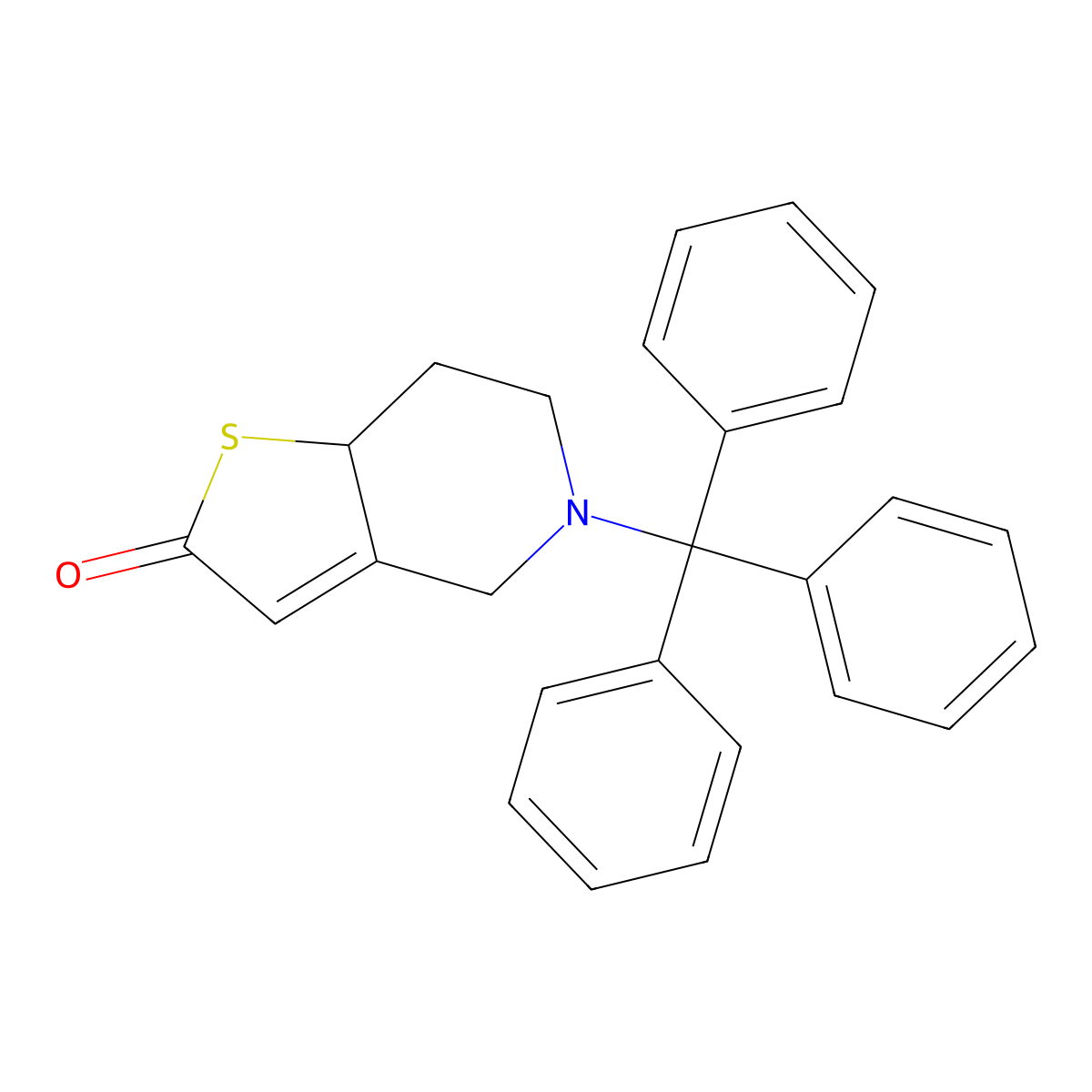 5-Trityl-5,6,7,7a-tetrahydrothieno[3,2-c]pyridin-2(4H)-one molecular structure, CAS 109904-26-9