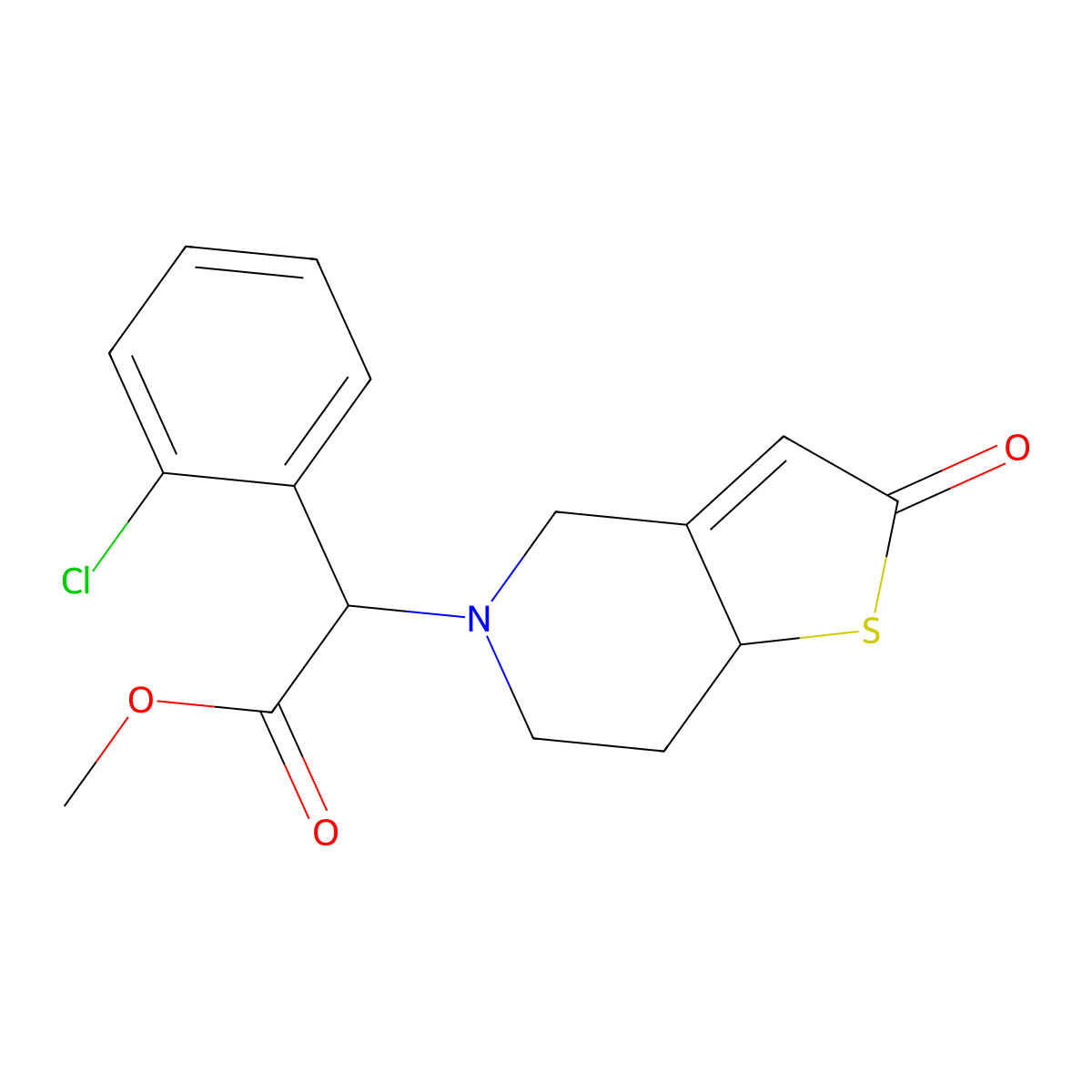 methyl 2-(2-chlorophenyl)-2-(2-oxo-7,7a-dihydrothieno[3,2-c]pyridin-5(2H,4H,6H)-yl)acetate molecular structure, CAS 109904-27-0