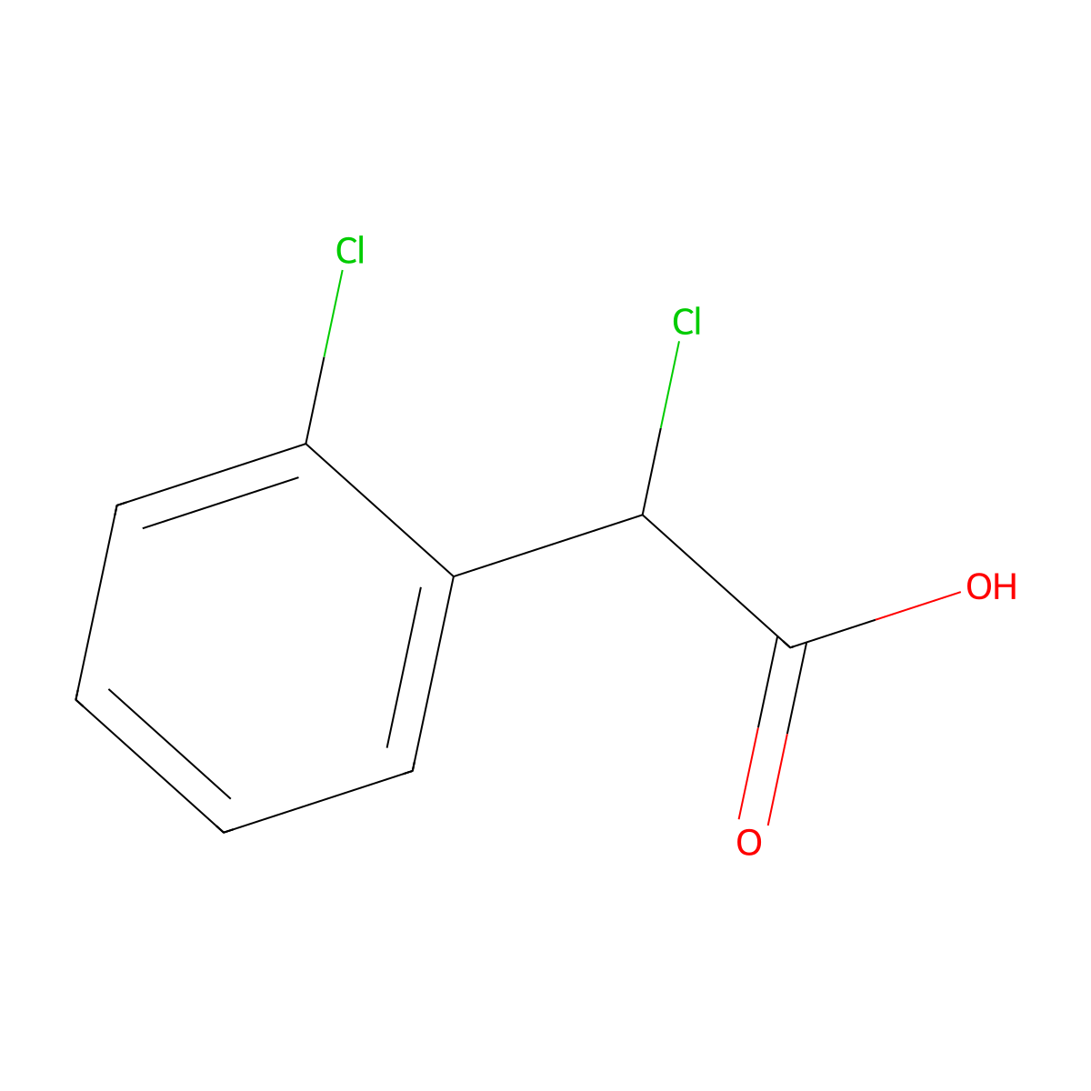2-Chloro-2-(2-chlorophenyl)acetic acid molecular structure, CAS 109904-41-8