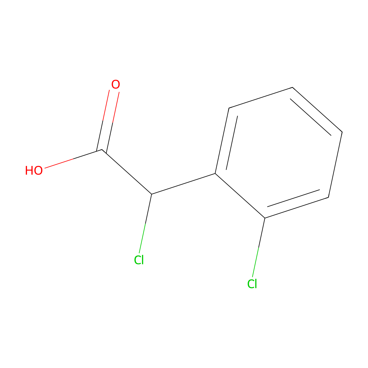 2-Chloro-2-(2-chlorophenyl)acetic acid molecular structure, CAS 109904-41-8
