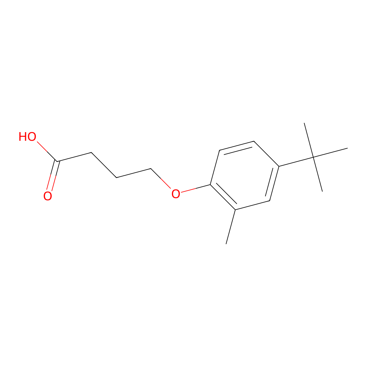 4-(4-Tert-butyl-2-methylphenoxy)butanoic acid molecular structure, CAS 1099046-07-7