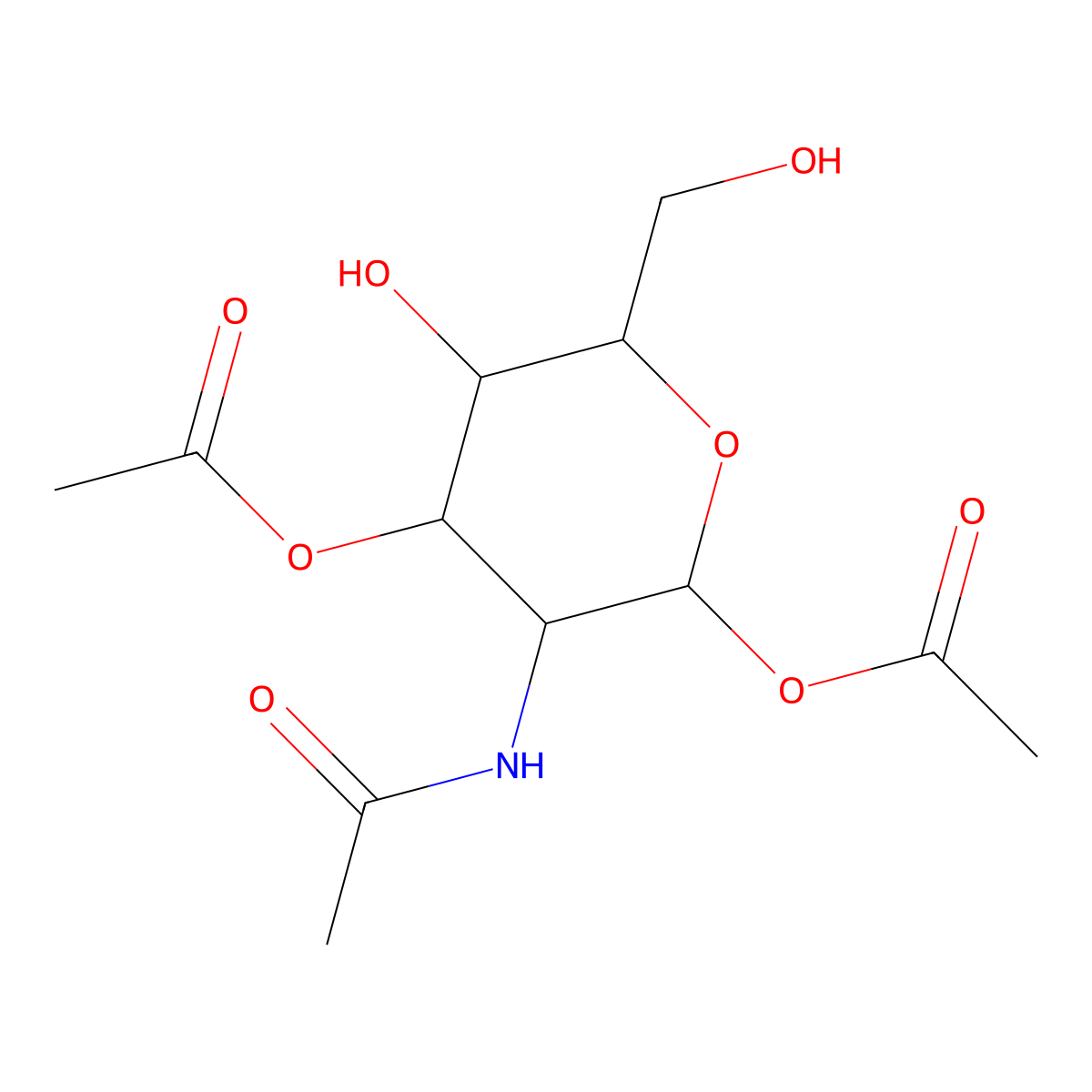 2-Acetamido-1,3-DI-O-acetyl-2-deoxy-D-glucopyranose molecular structure, CAS 109905-29-5