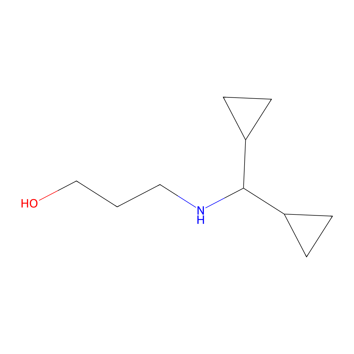 3-[(Dicyclopropylmethyl)amino]propan-1-ol molecular structure, CAS 1099051-70-3