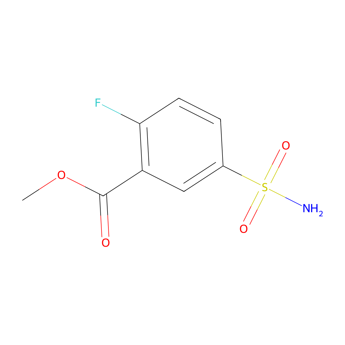 Methyl 2-fluoro-5-sulfamoylbenzoate molecular structure, CAS 1099052-48-8