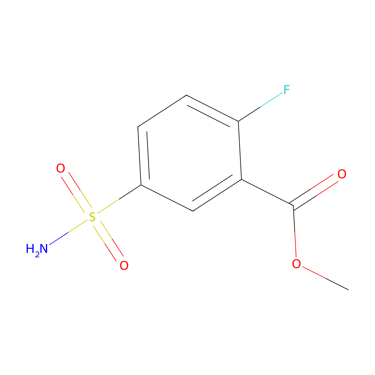 Methyl 2-fluoro-5-sulfamoylbenzoate molecular structure, CAS 1099052-48-8