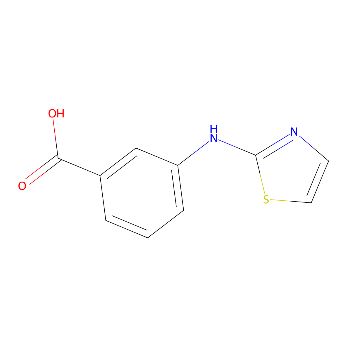 3-[(1,3-Thiazol-2-yl)amino]benzoic acid molecular structure, CAS 1099057-19-8