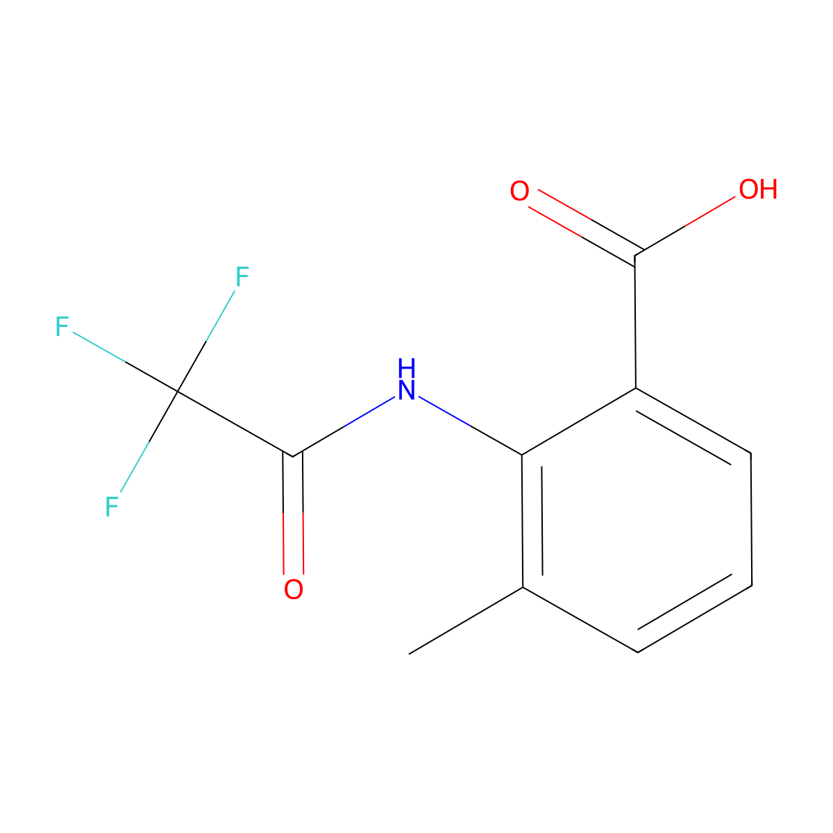 3-Methyl-2-(trifluoroacetamido)benzoic acid molecular structure, CAS 1099061-25-2