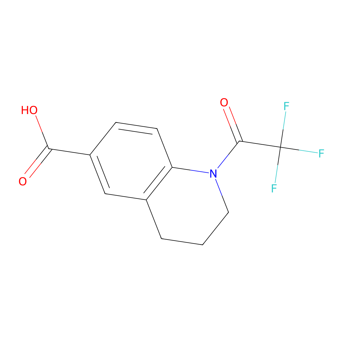 1-(Trifluoroacetyl)-1,2,3,4-tetrahydroquinoline-6-carboxylic acid molecular structure, CAS 1099068-36-6