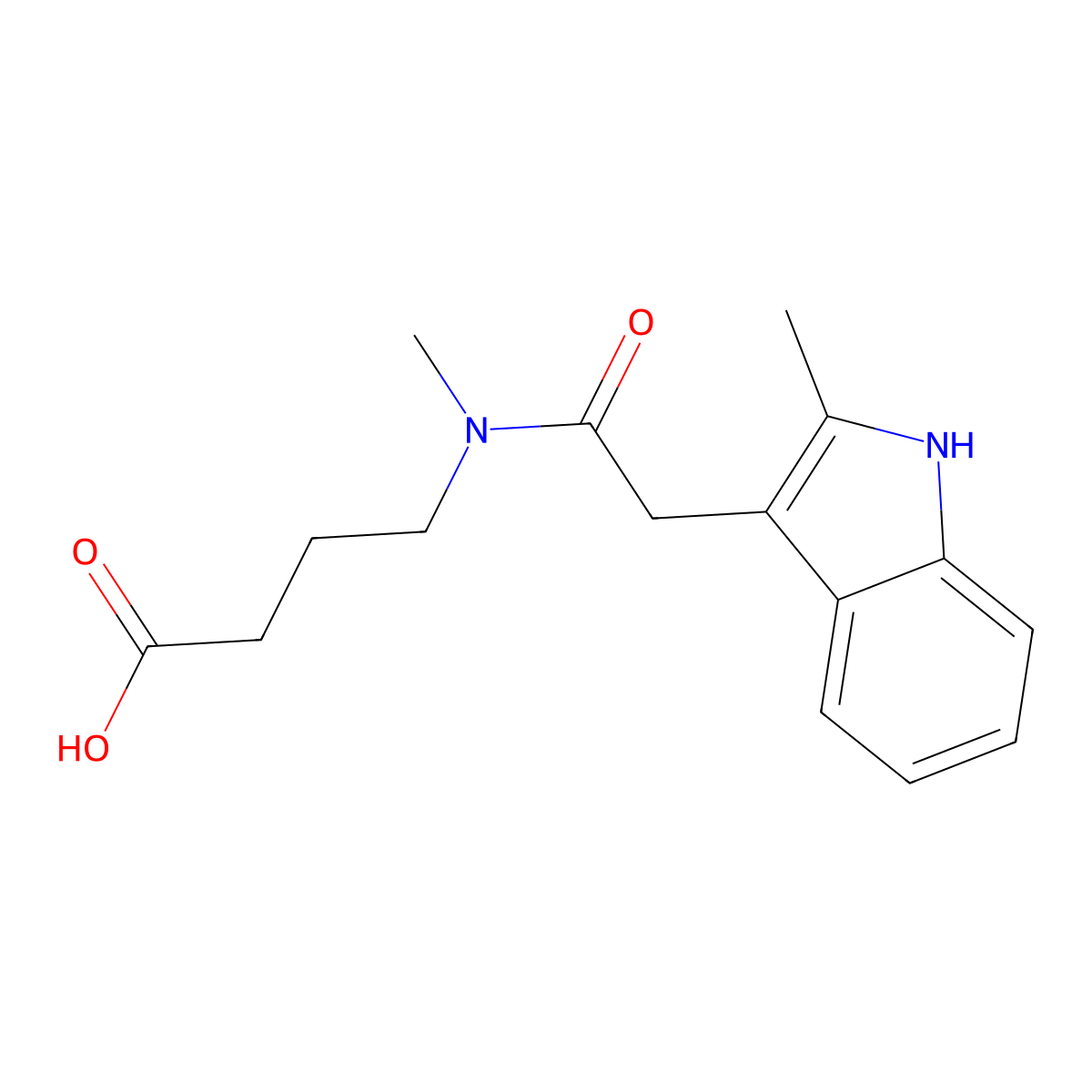 4-[N-methyl-2-(2-methyl-1H-indol-3-yl)acetamido]butanoic acid molecular structure, CAS 1099068-61-7
